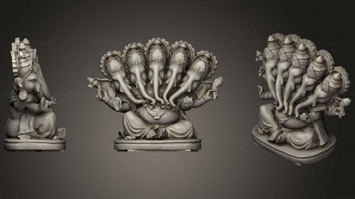 Скульптуры индийские (Панчамукхи Ганеша, STKI_0155) 3D модель для ЧПУ станка